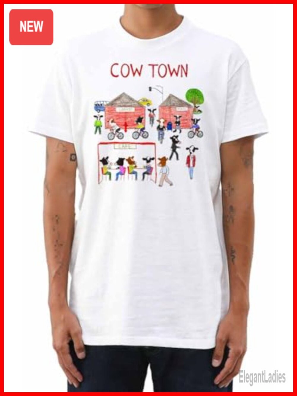 100% Cotton Crew Neck Short Sleeve Cartoon Graphic Tee Relaxed Fit